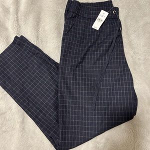 NWT loft plaid tie waist pants